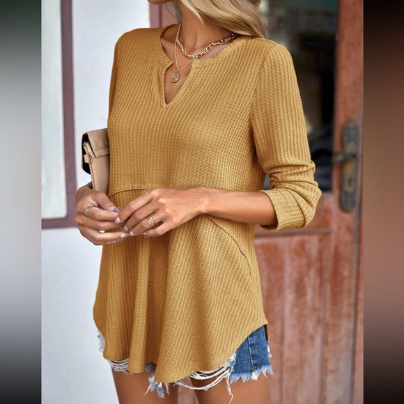 Boho dusty pink notched neck blouse - Picture 7 of 16